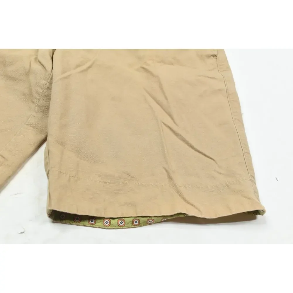 Robert Graham Chino Shorts Mens 34 Beige Khaki Flip-Cuff Cotton 10